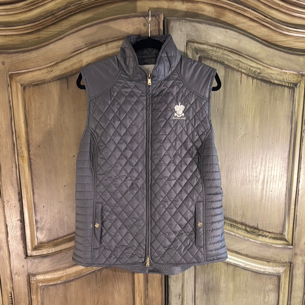Fairway & Greene Gray Quilted Vest with Logo